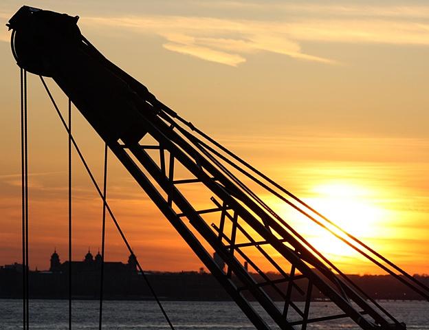 Sol, Under Construction. Crane Sunset